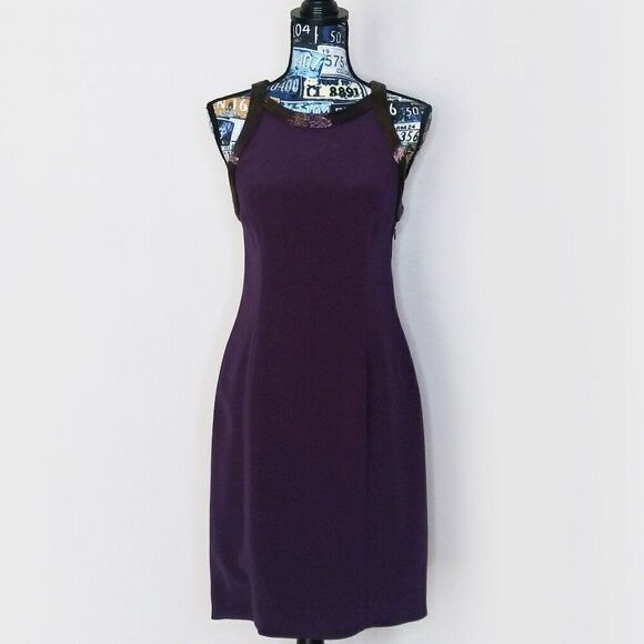 VTG 90s NITELINE Della Roufogali Beaded Cocktail Sheath Dress Open Cage Back 4 - Picture 4 of 15